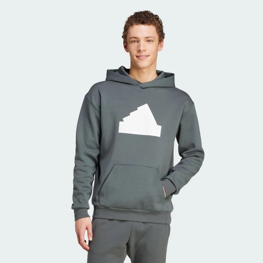 ADIDAS MEN'S FUTURE ICONS BADGE OF SPORT IVY/WHITE HOODIE