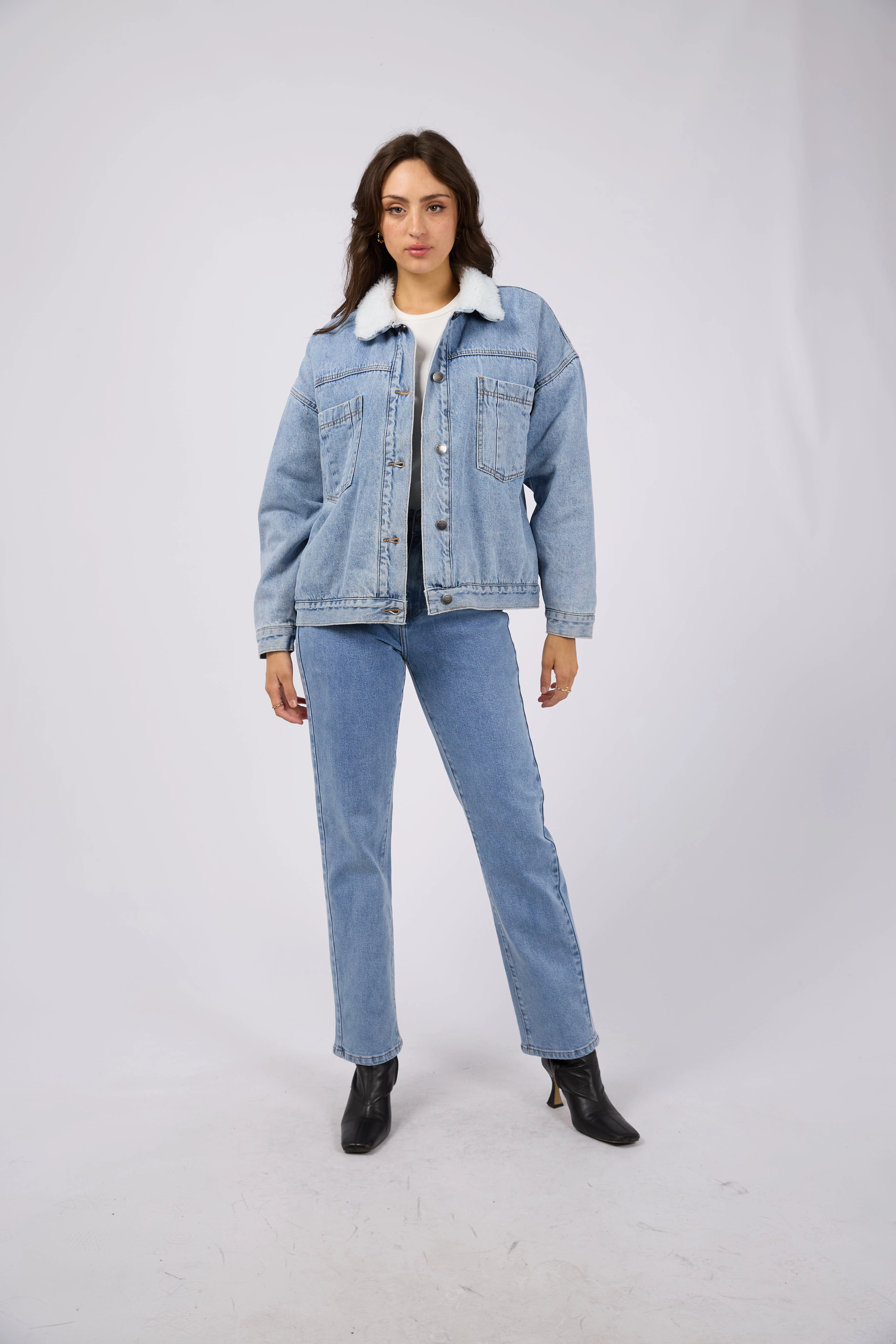 All About Eve Flynn Sherpa Jacket Light Blue
