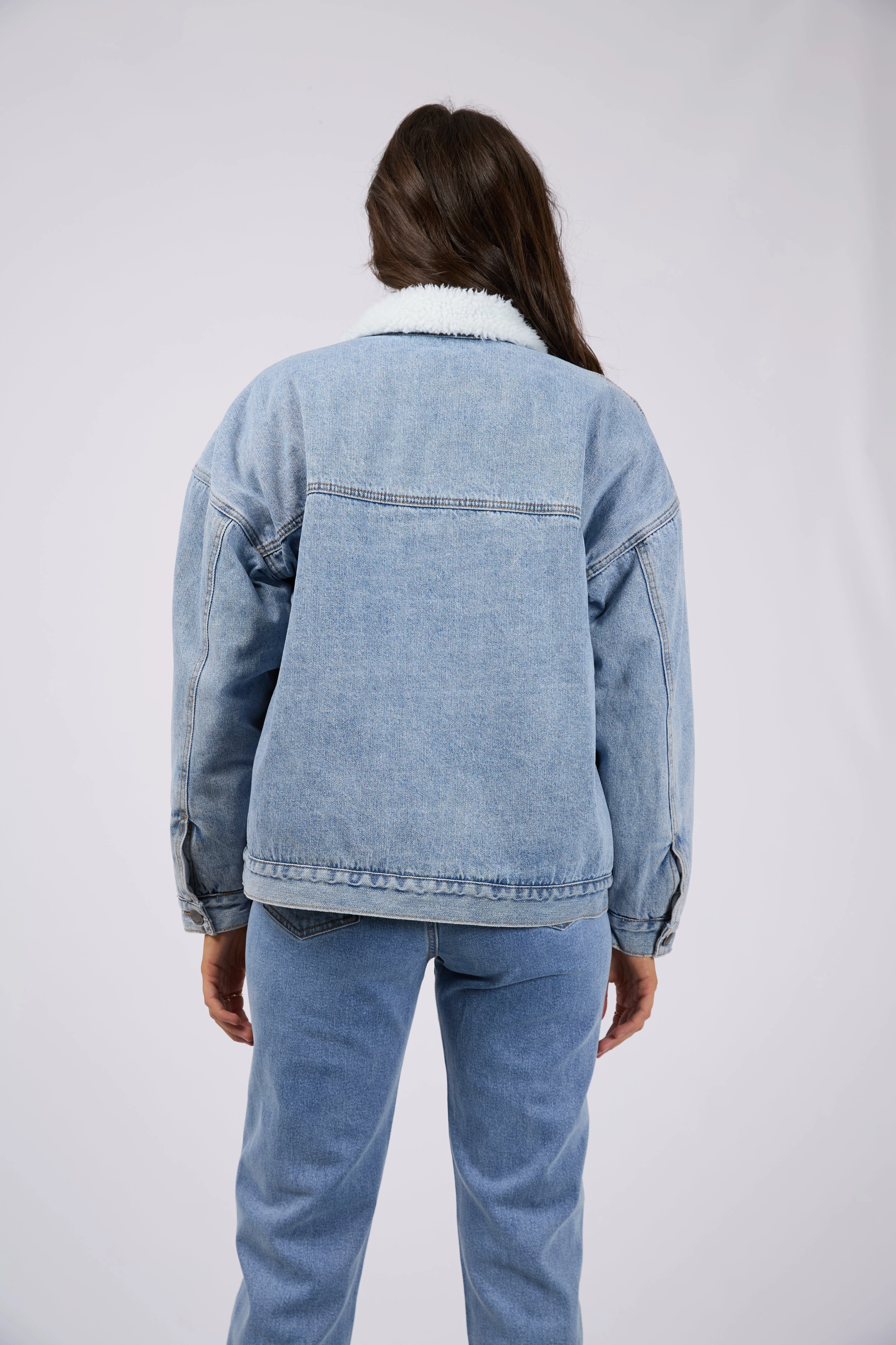 All About Eve Flynn Sherpa Jacket Light Blue