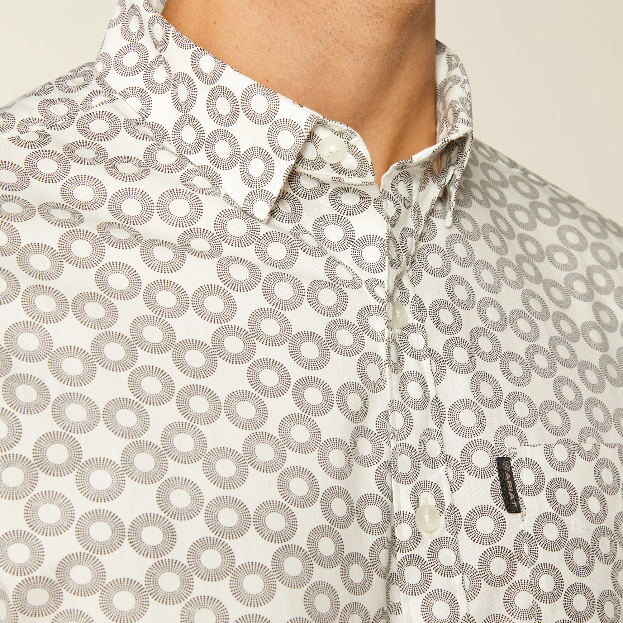 Ariat Mens 10051536 Marc Stretch Modern Fit Shirt in Vanilla Ice