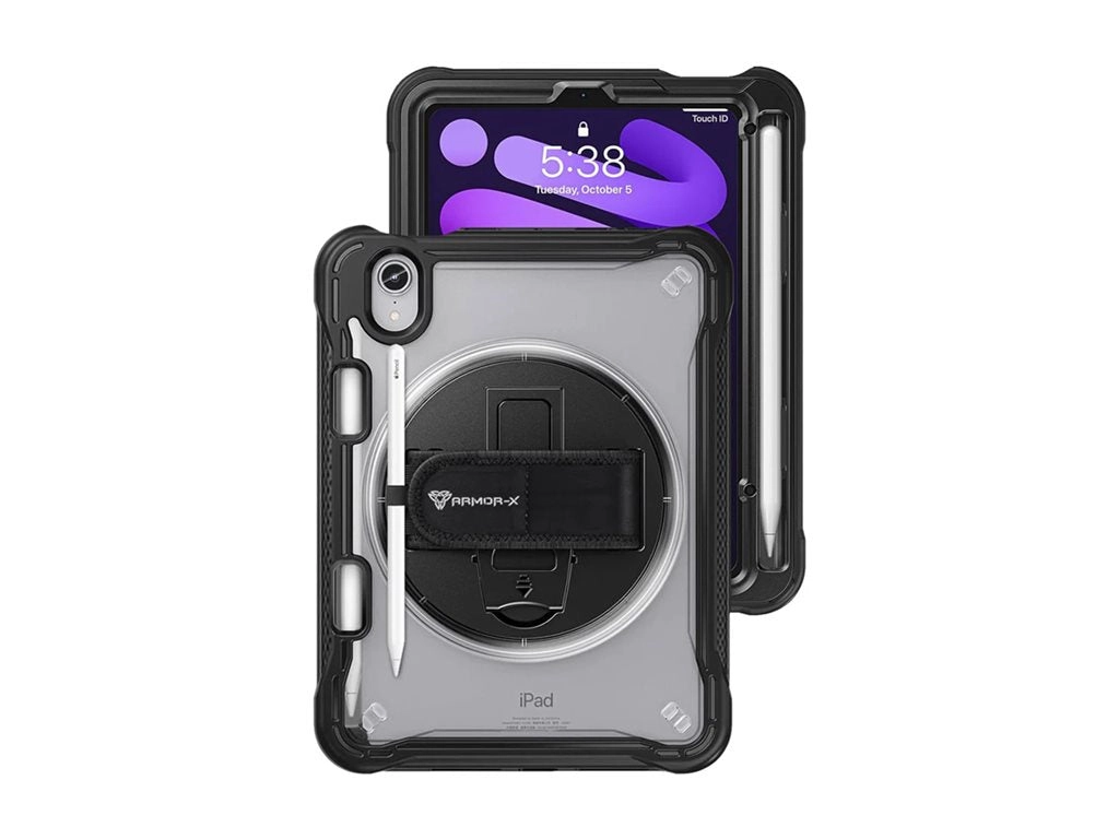 Armor-X - Back cover for tablet - rugged - with kickstand & hand strap, 2 layers - thermoplastic polyurethane (TPU), polyurethane, HLN-IPAD-M6