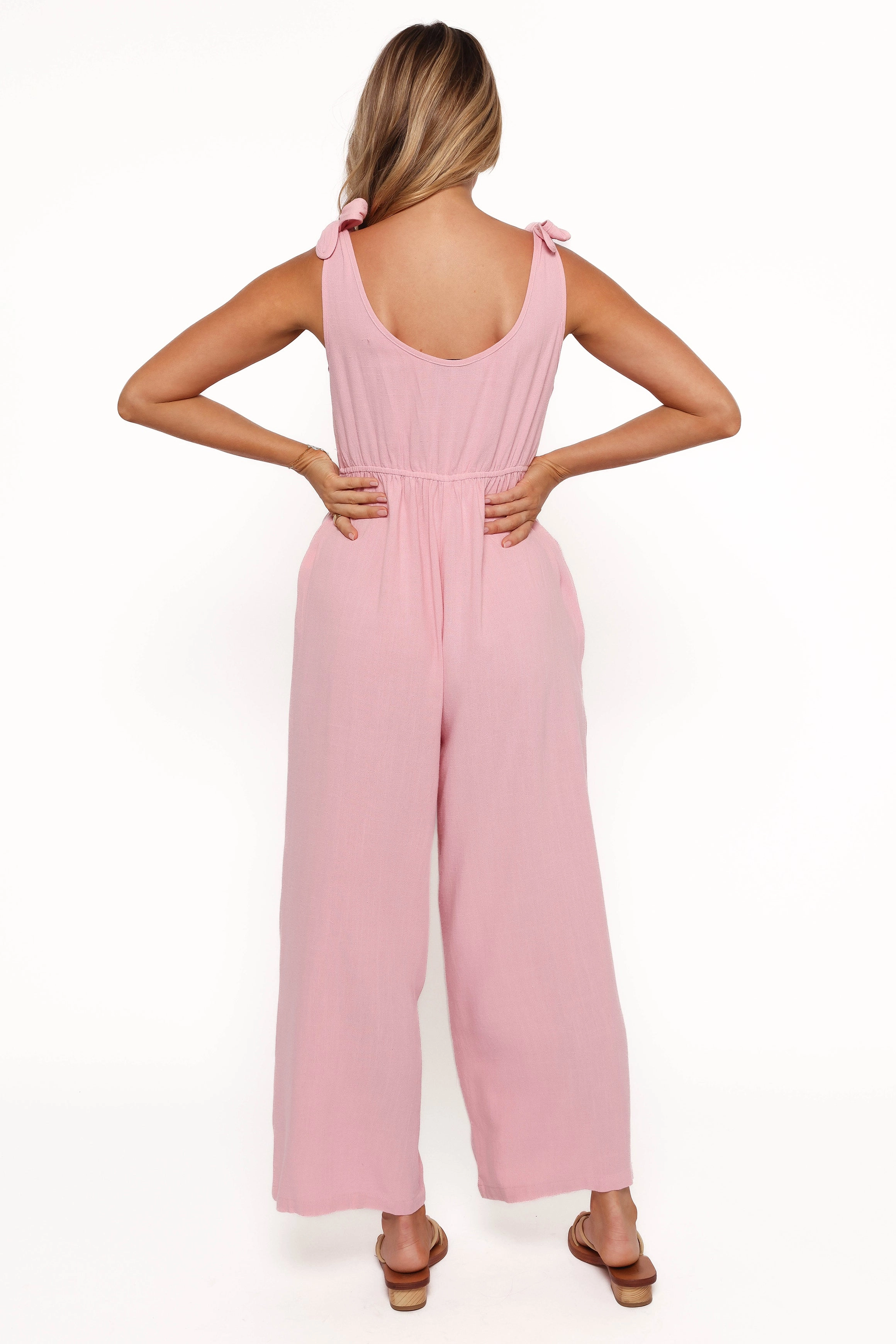Ayla Linen Jumpsuit - Pale Pink