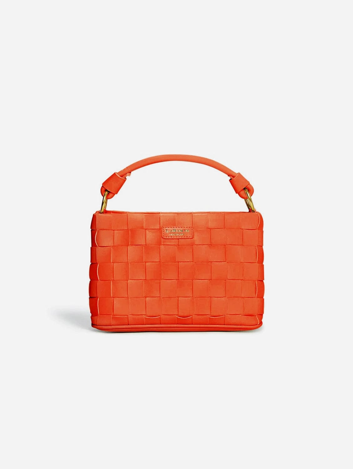 Baby Bella Woven Vegan Leather Crossbody Bag | Orange