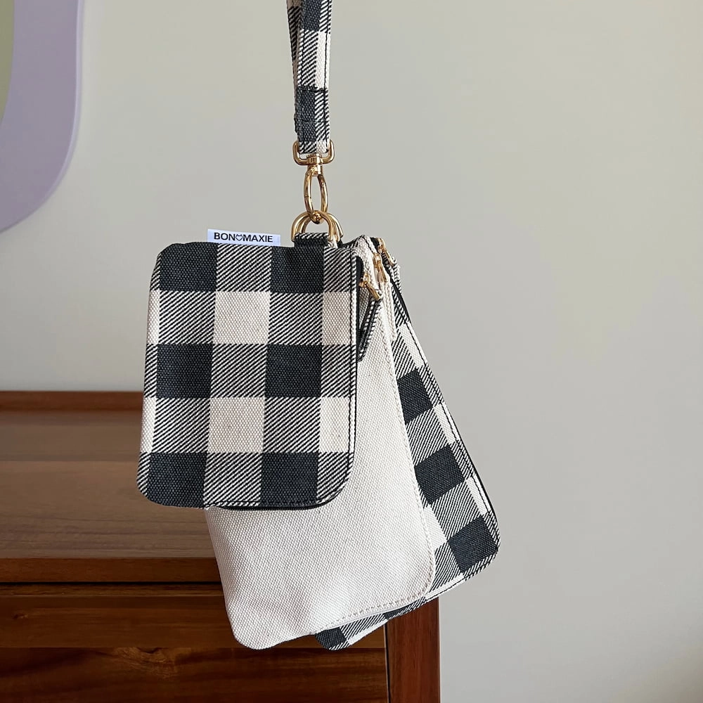 Bag Buddies Organiser Pouch Set -- Black Gingham