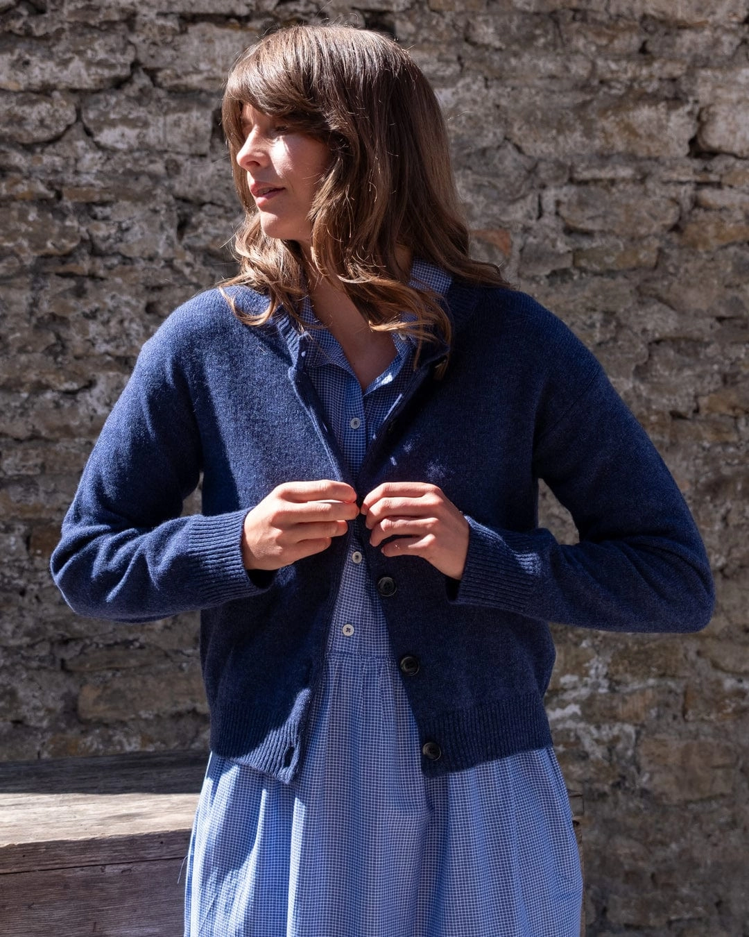 Bea Women's Cotton Shirt Dress | Blue Check