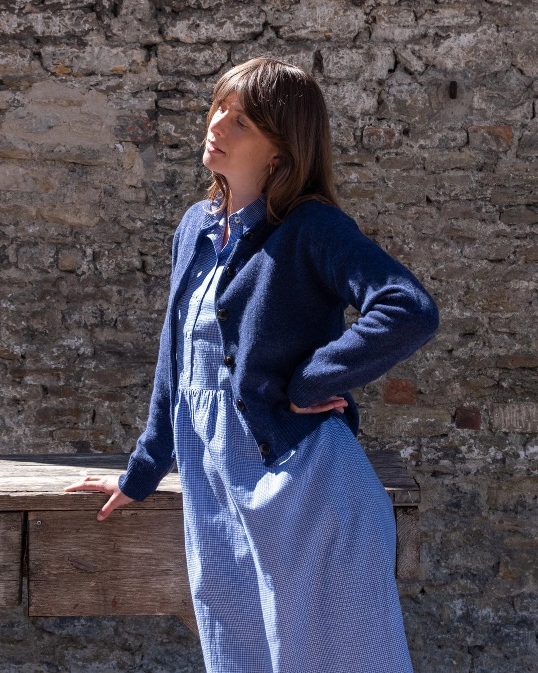 Bea Women's Cotton Shirt Dress | Blue Check