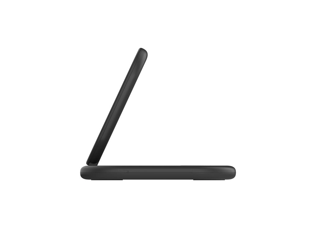 Belkin - Wireless charging stand - magnetic, foldable, with Qi2   AC power adapter - 15 Watt - Fast Charge - black WIZ029TTBK