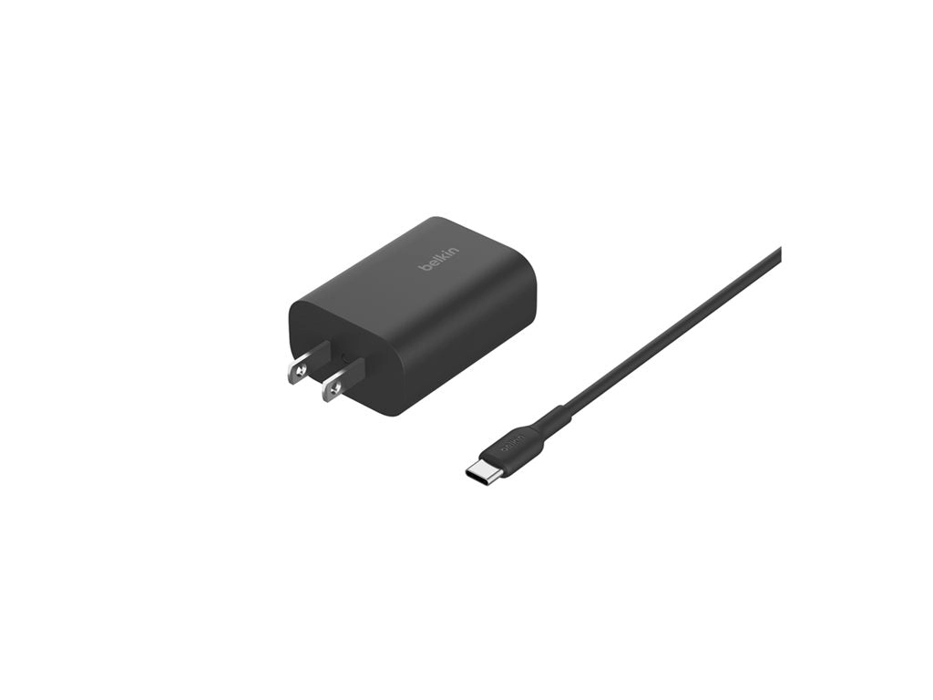 Belkin - Wireless charging stand - magnetic, foldable, with Qi2   AC power adapter - 15 Watt - Fast Charge - black WIZ029TTBK
