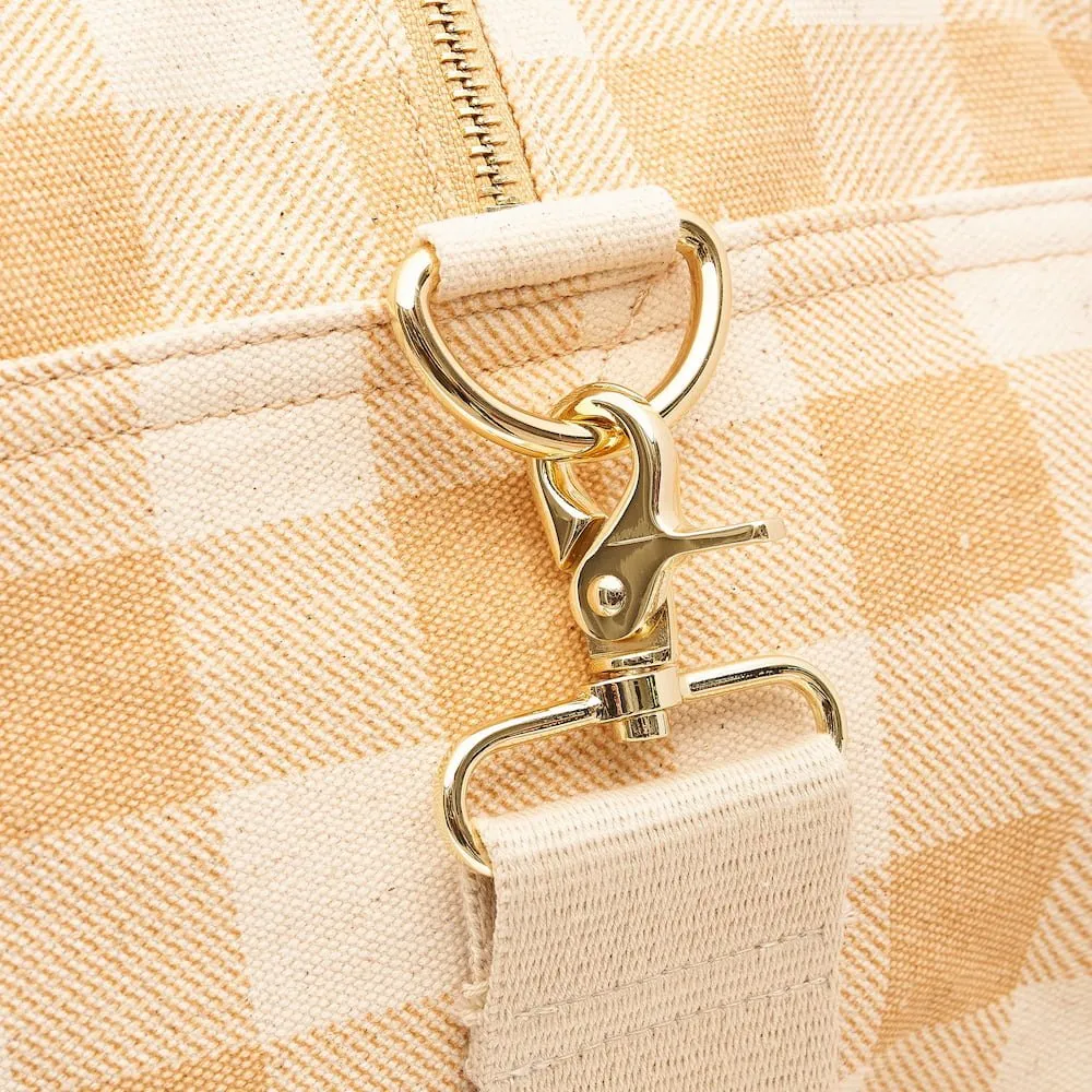 Bon Voyage Weekender Bag -- Almond Gingham