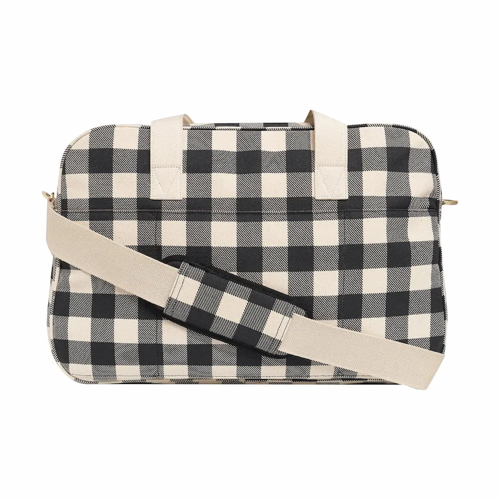 Bon Voyage Weekender Bag -- Black Gingham