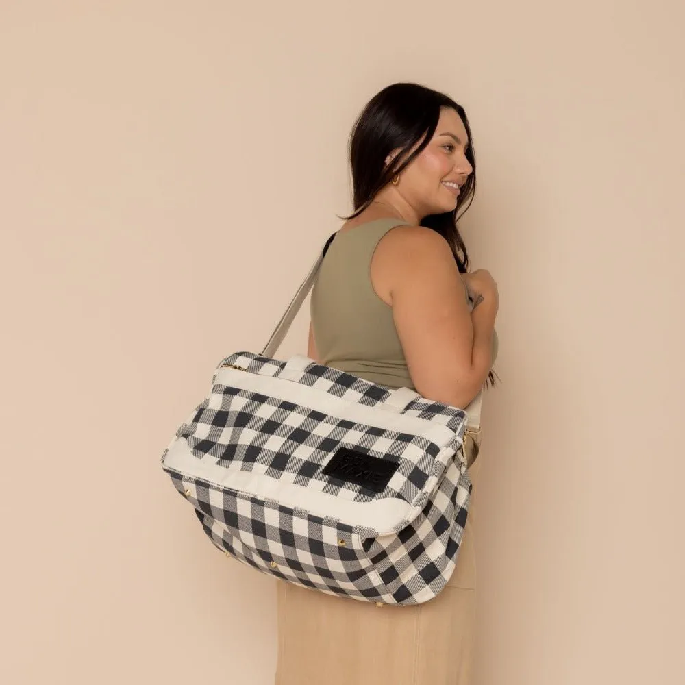 Bon Voyage Weekender Bag -- Black Gingham