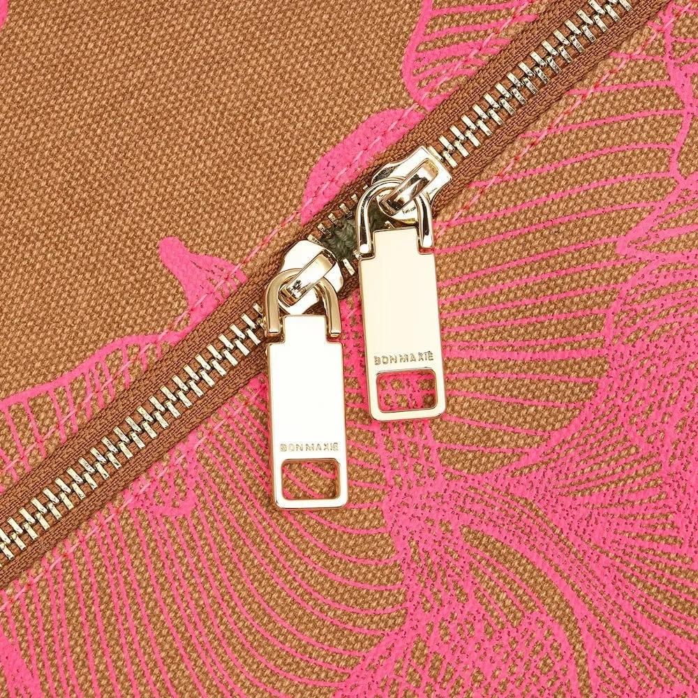 Bon Voyage Weekender Bag -- Neon Pink / Tan Floral