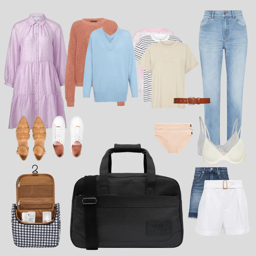 Bon Voyage Weekender Bag -- Tan Stripe Canvas