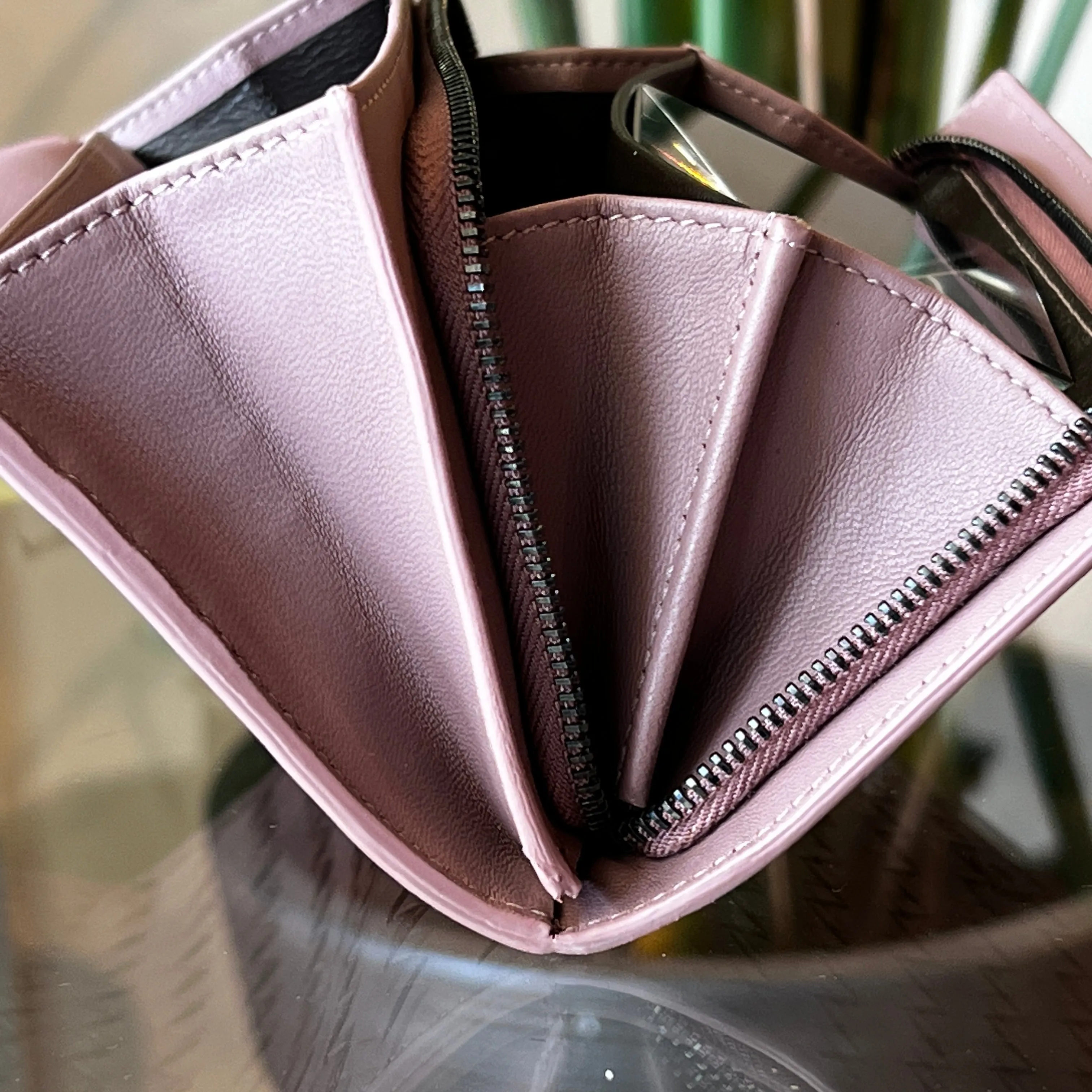 BOTTEGA VENETA Pink Intrecciato Long Wallet