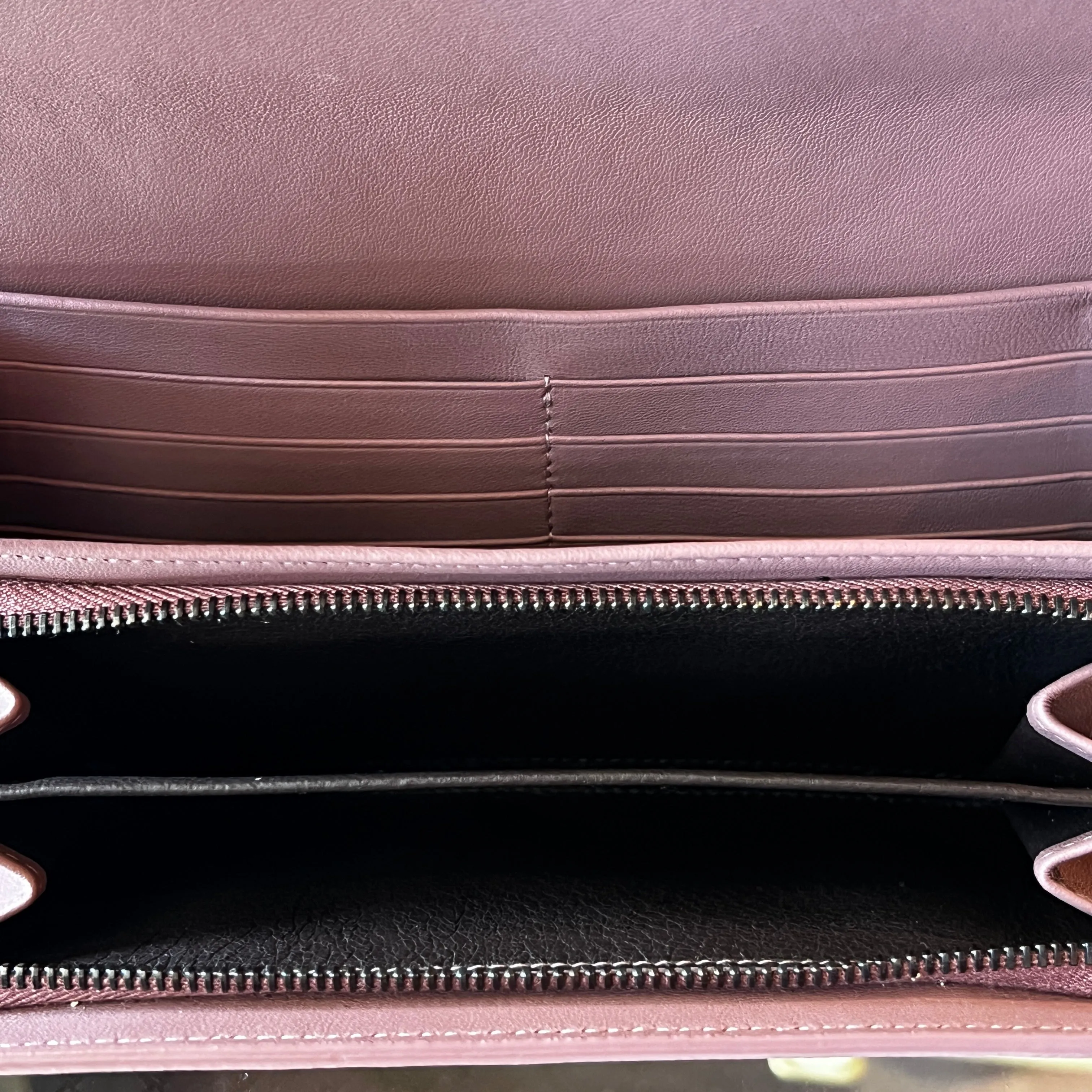 BOTTEGA VENETA Pink Intrecciato Long Wallet