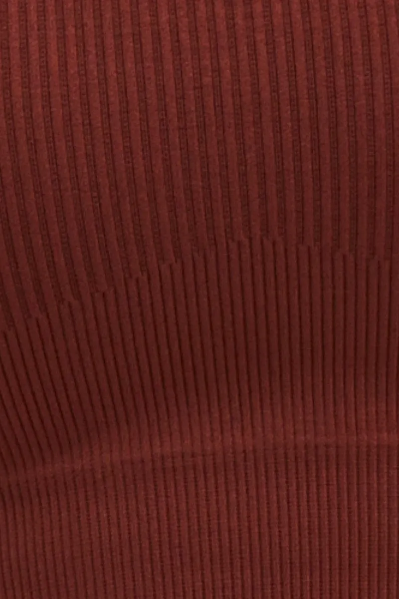 Brown Seamless Activewear Singlet Top