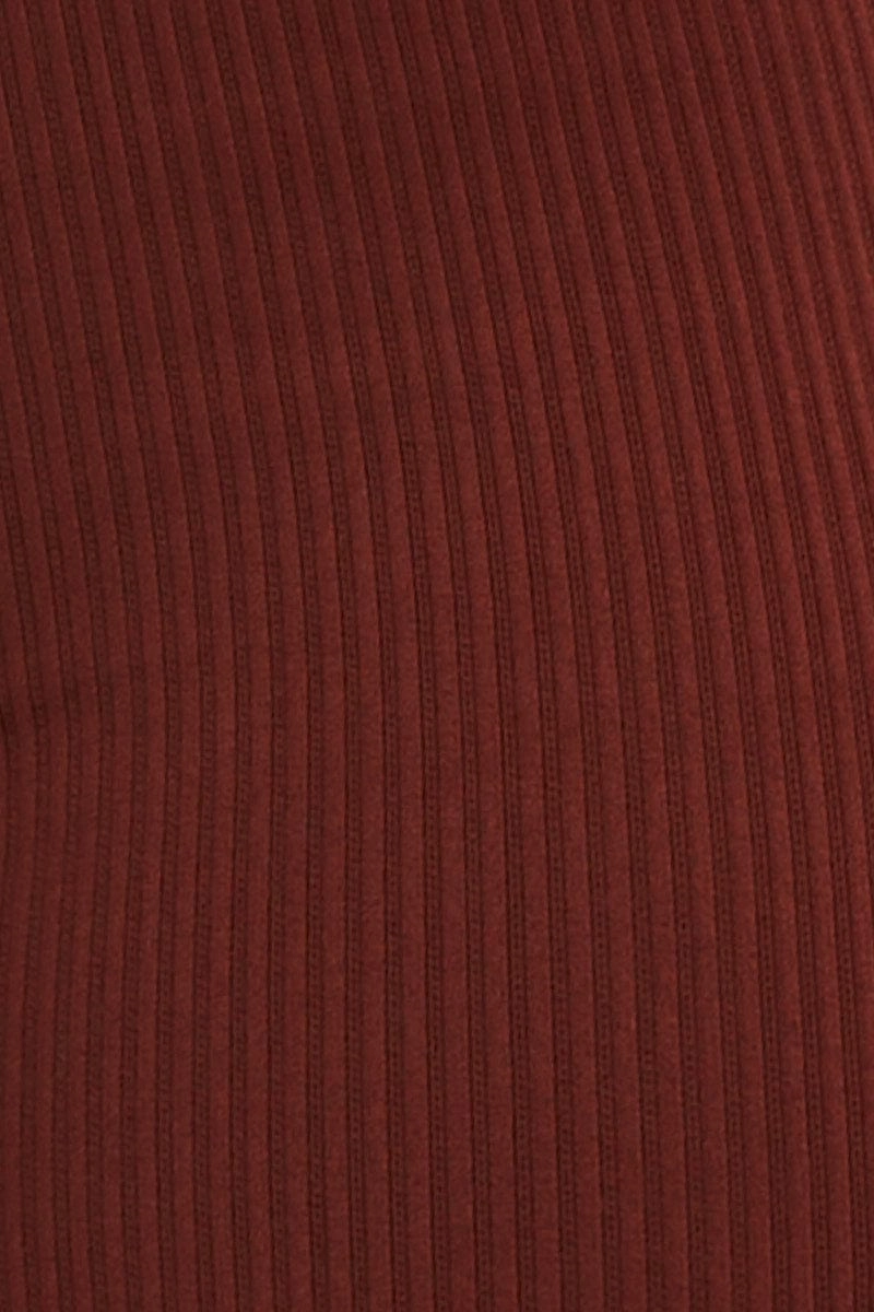Brown Seamless Activewear V Neck Singlet Top
