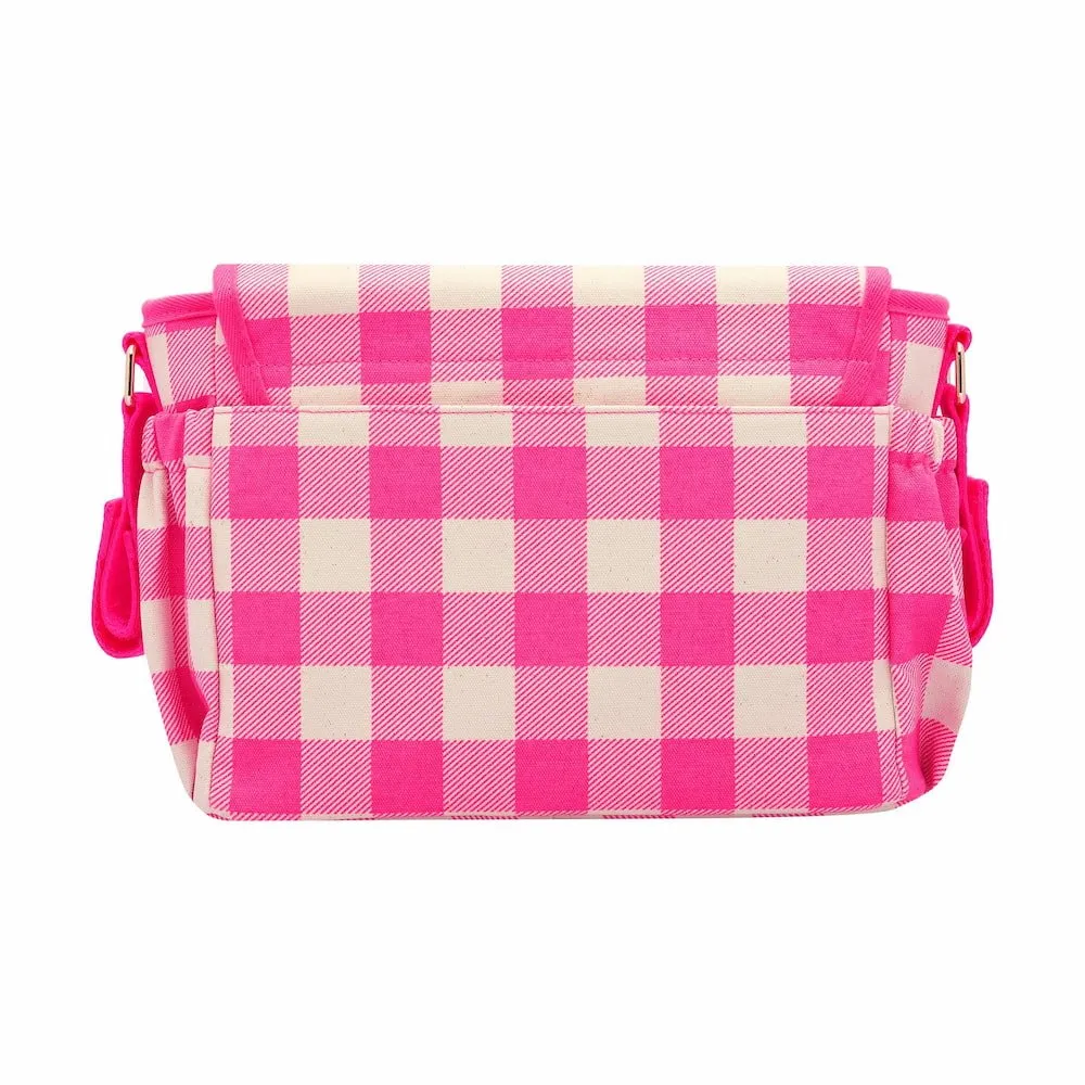 Carryall Pram Caddy -- Neon Pink Gingham