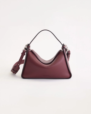 Clementine Bag: Burgundy Pebbled Leather
