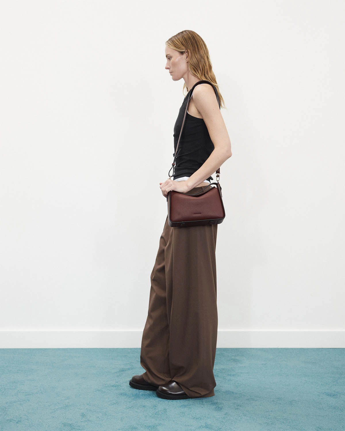 Clementine Bag: Burgundy Pebbled Leather