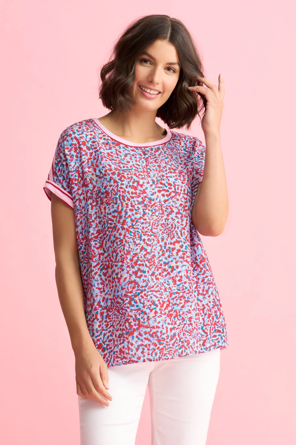 Contrast Print T-Shirt - Multi Abstract Print