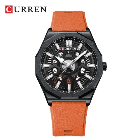 Curren Luxury Waterproof Silicone Band Quartz Watch (Dial 4.4cm) - CUR231