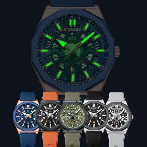 Curren Luxury Waterproof Silicone Band Quartz Watch (Dial 4.4cm) - CUR231