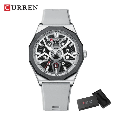 Curren Luxury Waterproof Silicone Band Quartz Watch (Dial 4.4cm) - CUR231