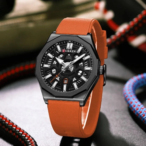 Curren Luxury Waterproof Silicone Band Quartz Watch (Dial 4.4cm) - CUR231