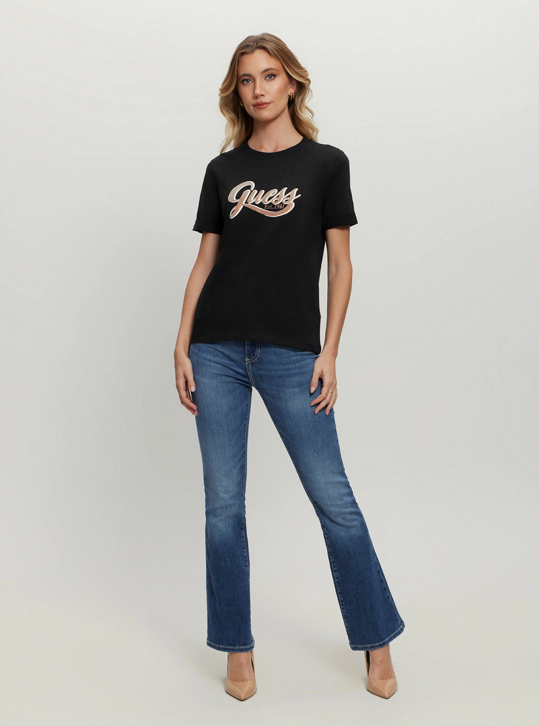 Eco Black Glittery Logo T-Shirt