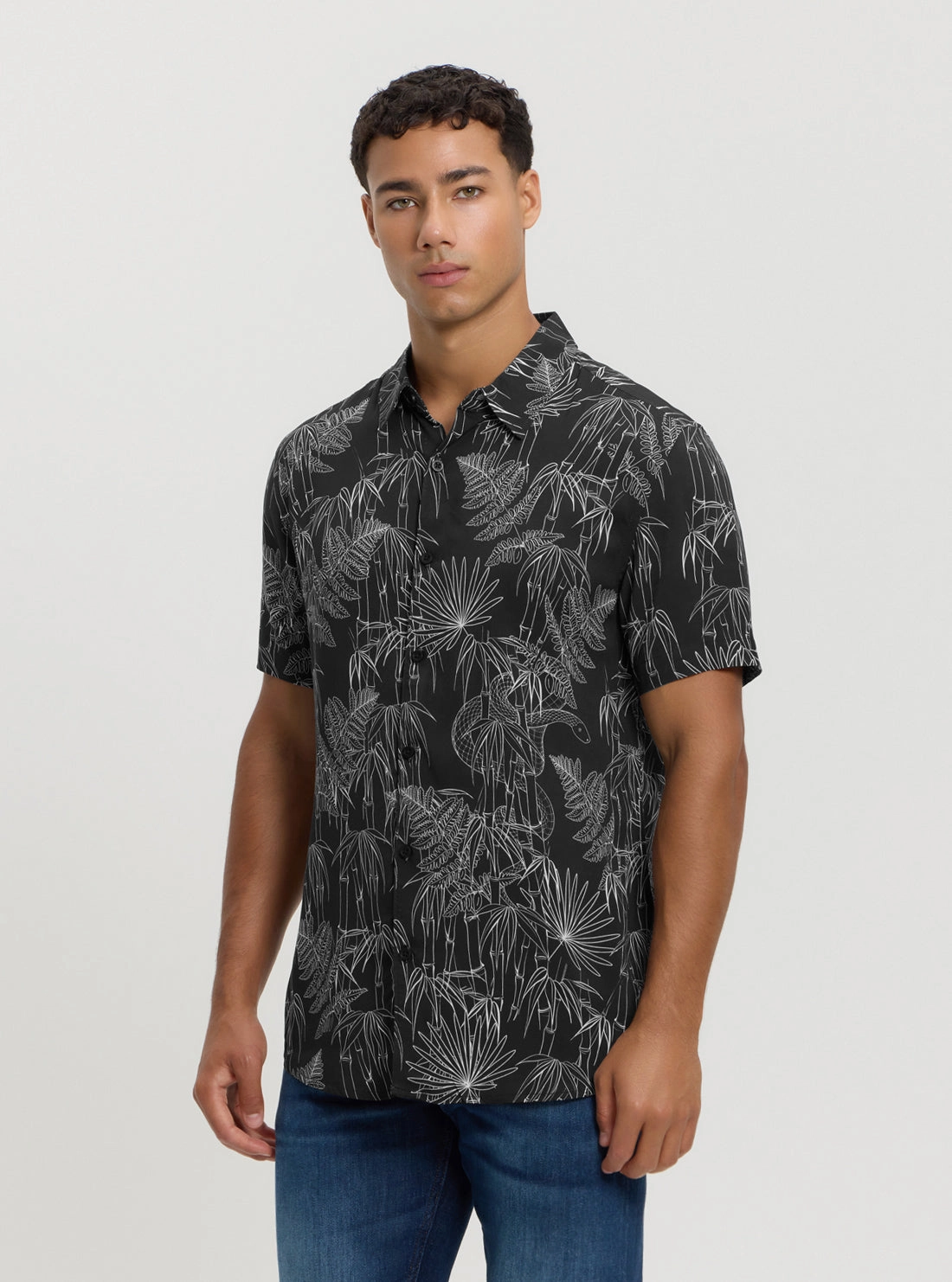 Eco Black Jungle Snake Print Shirt