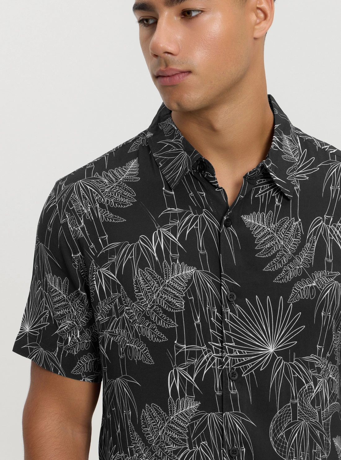 Eco Black Jungle Snake Print Shirt