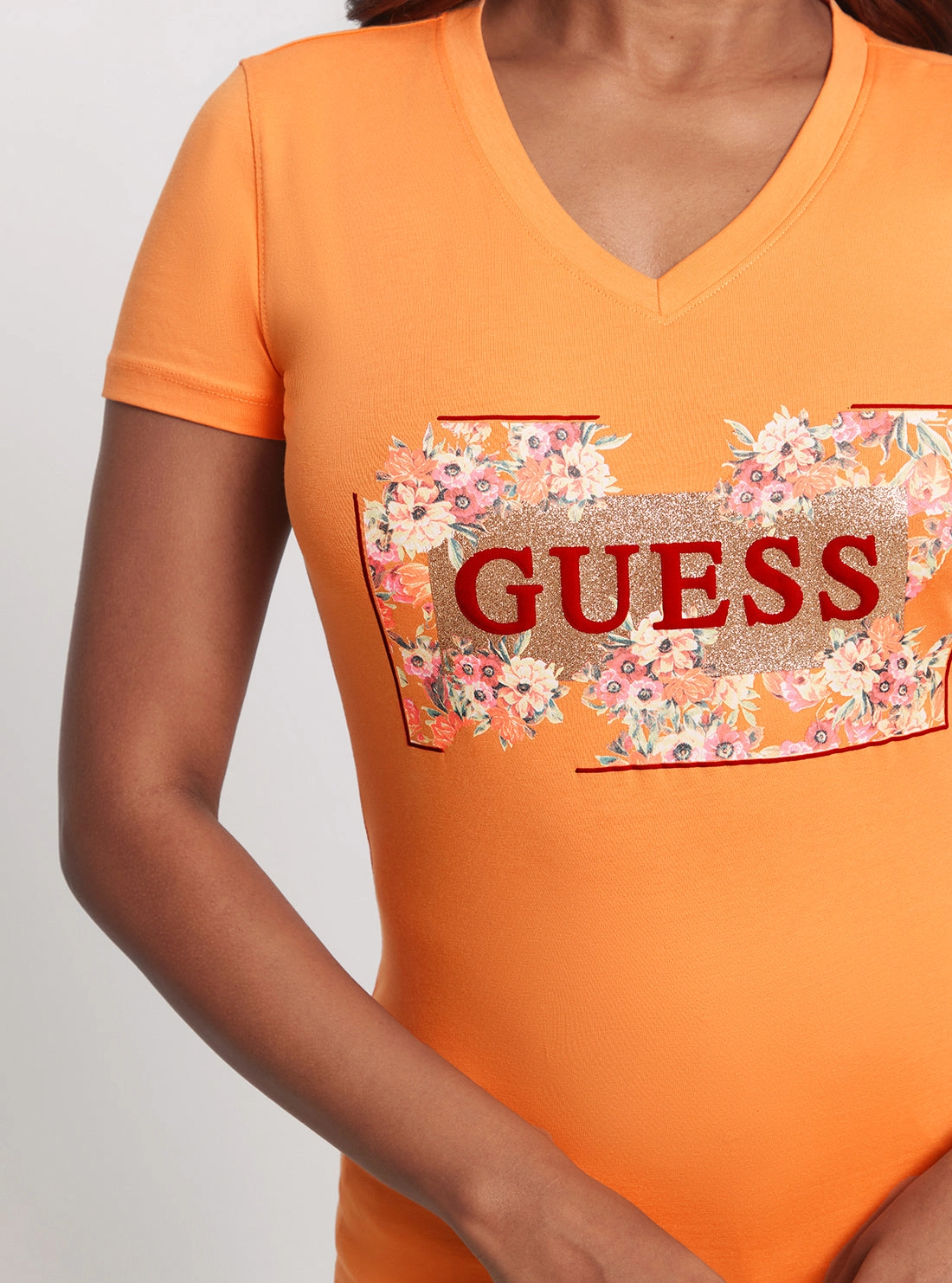 Eco Orange Flowers Logo T-Shirt