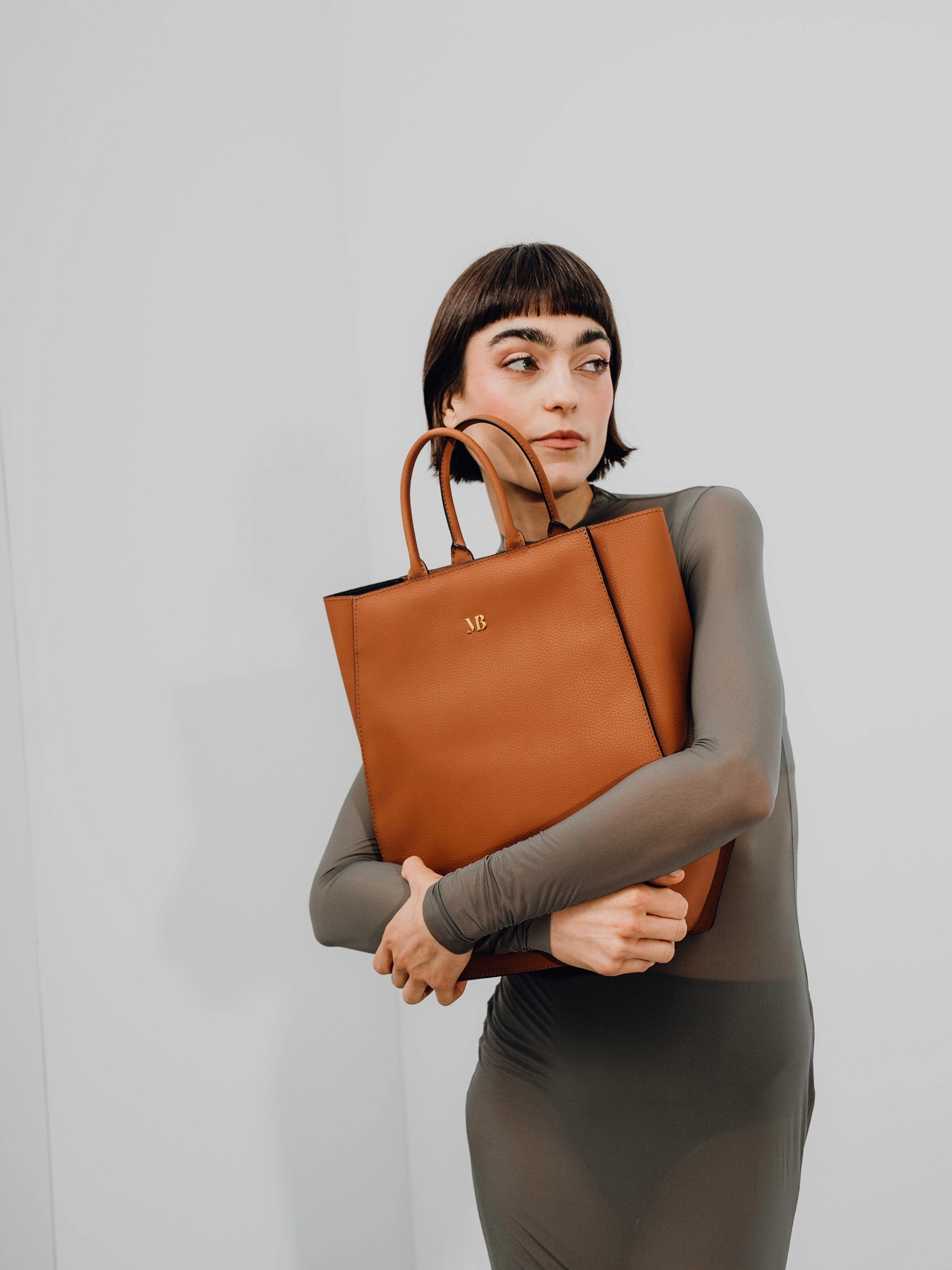 Elay MIRUM® Leather Vegan Tote Bag | Cognac