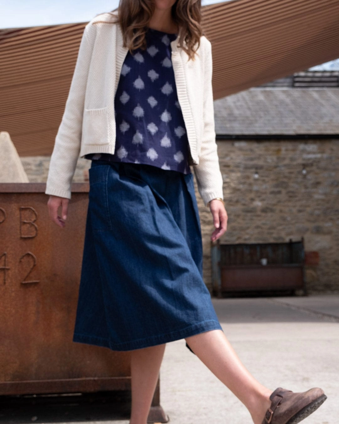 Este Women's Cotton Open Cardigan | Ecru