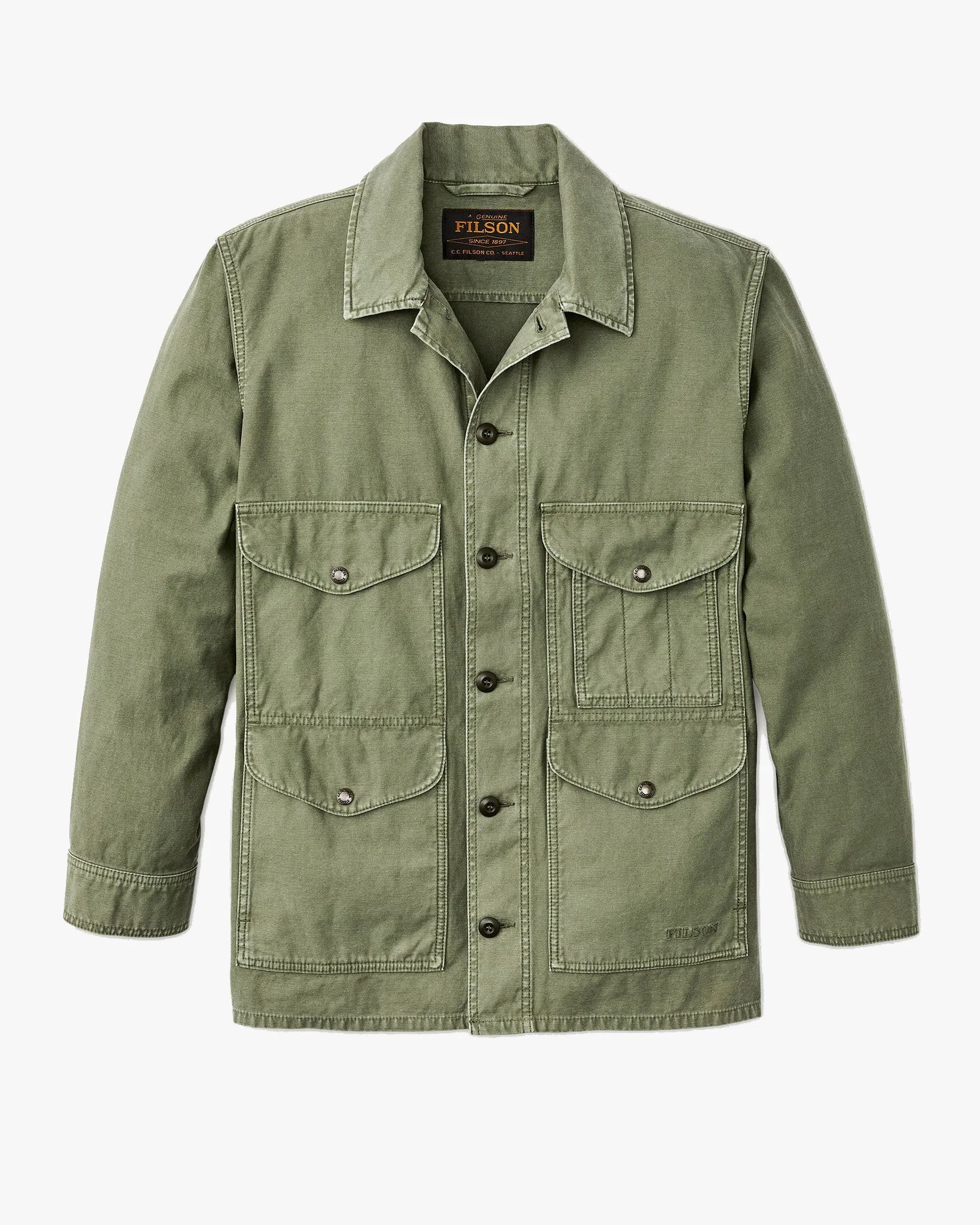 Filson Reverse Sateen Field Cruiser Jacket - Washed Fatigue Green
