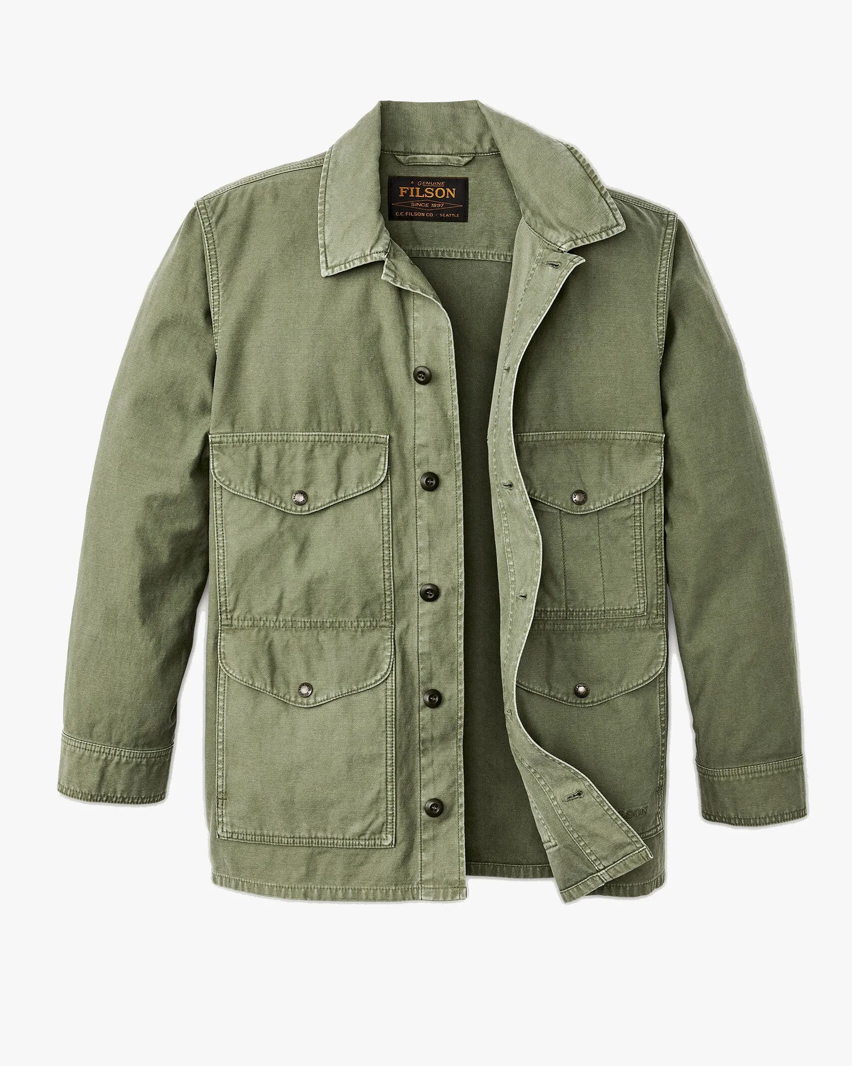 Filson Reverse Sateen Field Cruiser Jacket - Washed Fatigue Green
