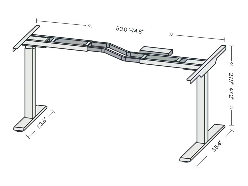 FlexiSpot - Sit/standing desk base - electric height adjustment - steel frame - white base - white EL1N