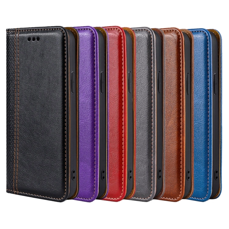 For Samsung Galaxy Note 20 Grid Texture Magnetic PU   TPU Horizontal Flip Leather Case with Holder