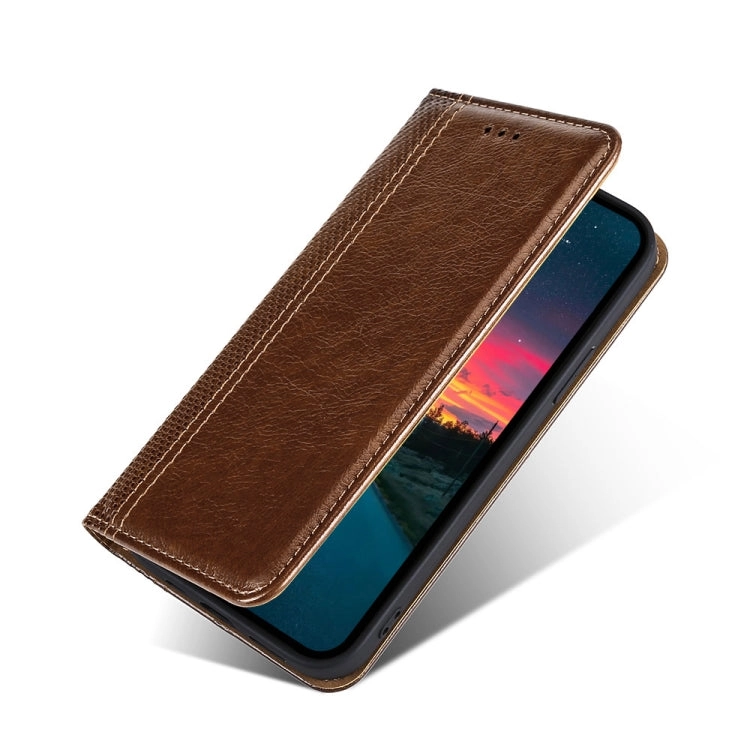 For Samsung Galaxy Note 20 Grid Texture Magnetic PU   TPU Horizontal Flip Leather Case with Holder