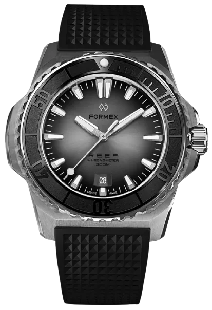 Formex REEF Automatic Chronometer 300m Silver Black Rubber