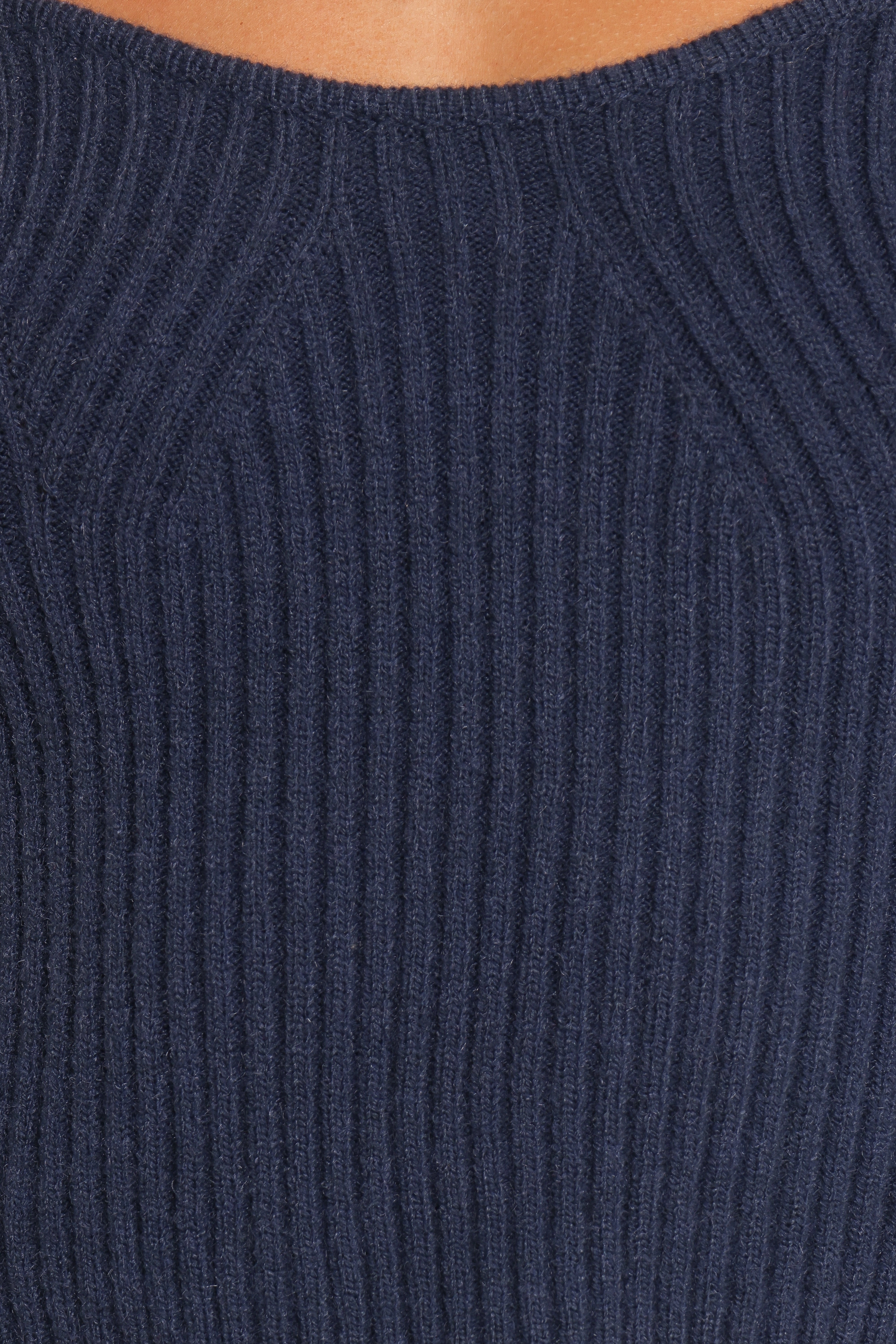 Gia Sweetheart Neck Bell Sleeve Knit Sweater - Navy
