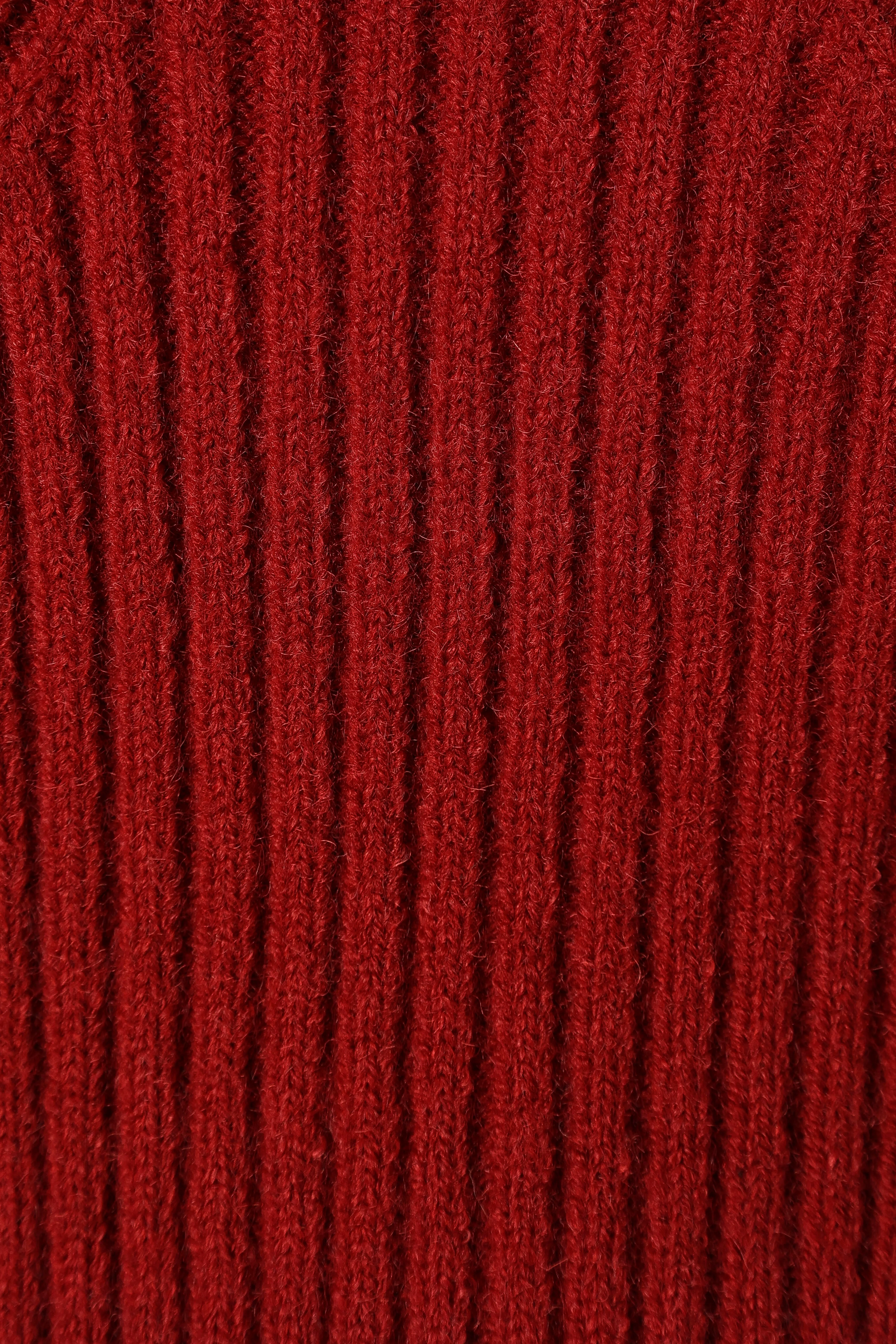 Gia Sweetheart Neck Bell Sleeve Knit Sweater - Wine