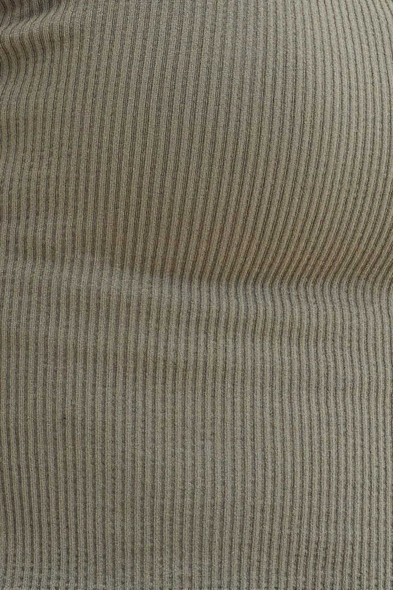 Green Seamless Singlet Top Scoop Neck Rib Crop