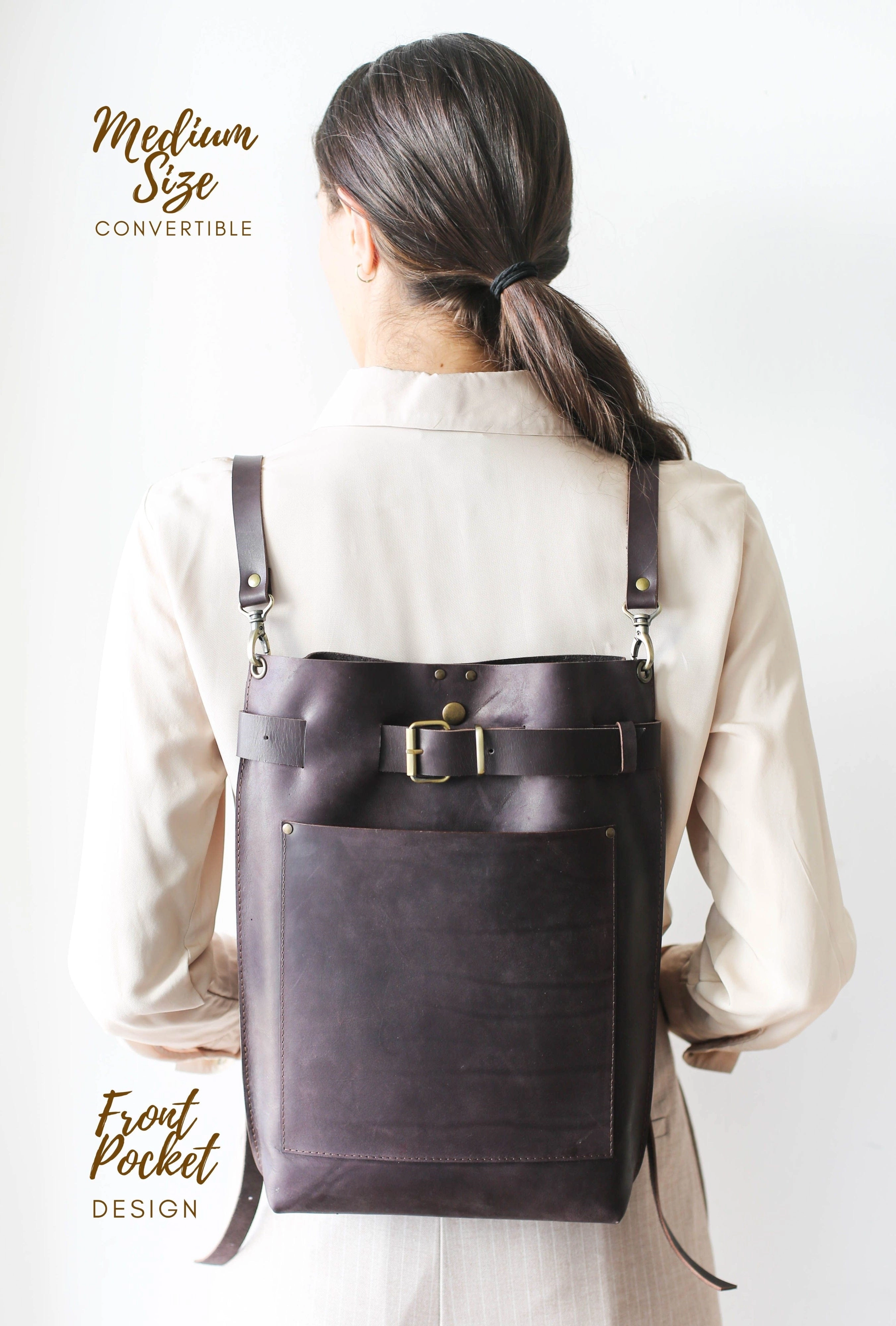 Grizzly Large Leather Bag w/Front Pocket