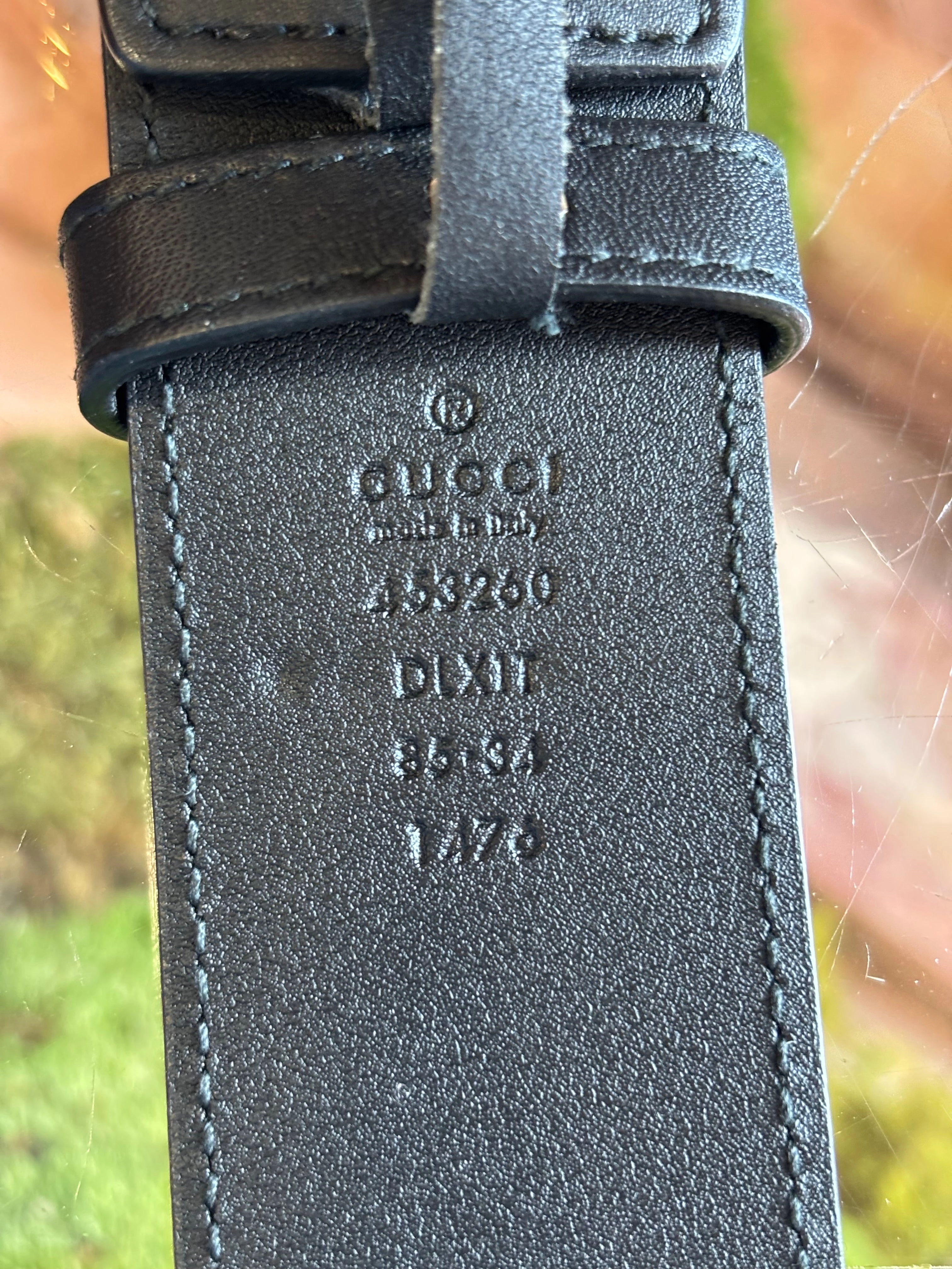 GUCCI Black GG Marmont Pearl Belt Sz 85/34 ( US 6)