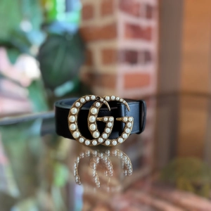 GUCCI Black GG Marmont Pearl Belt Sz 85/34 ( US 6)