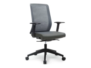 HAT Collective IKU - Chair - ergonomic - armrests - T-shaped - tilt - swivel - mesh fabric - gray IKU-B-M2H-IRON-S1BB