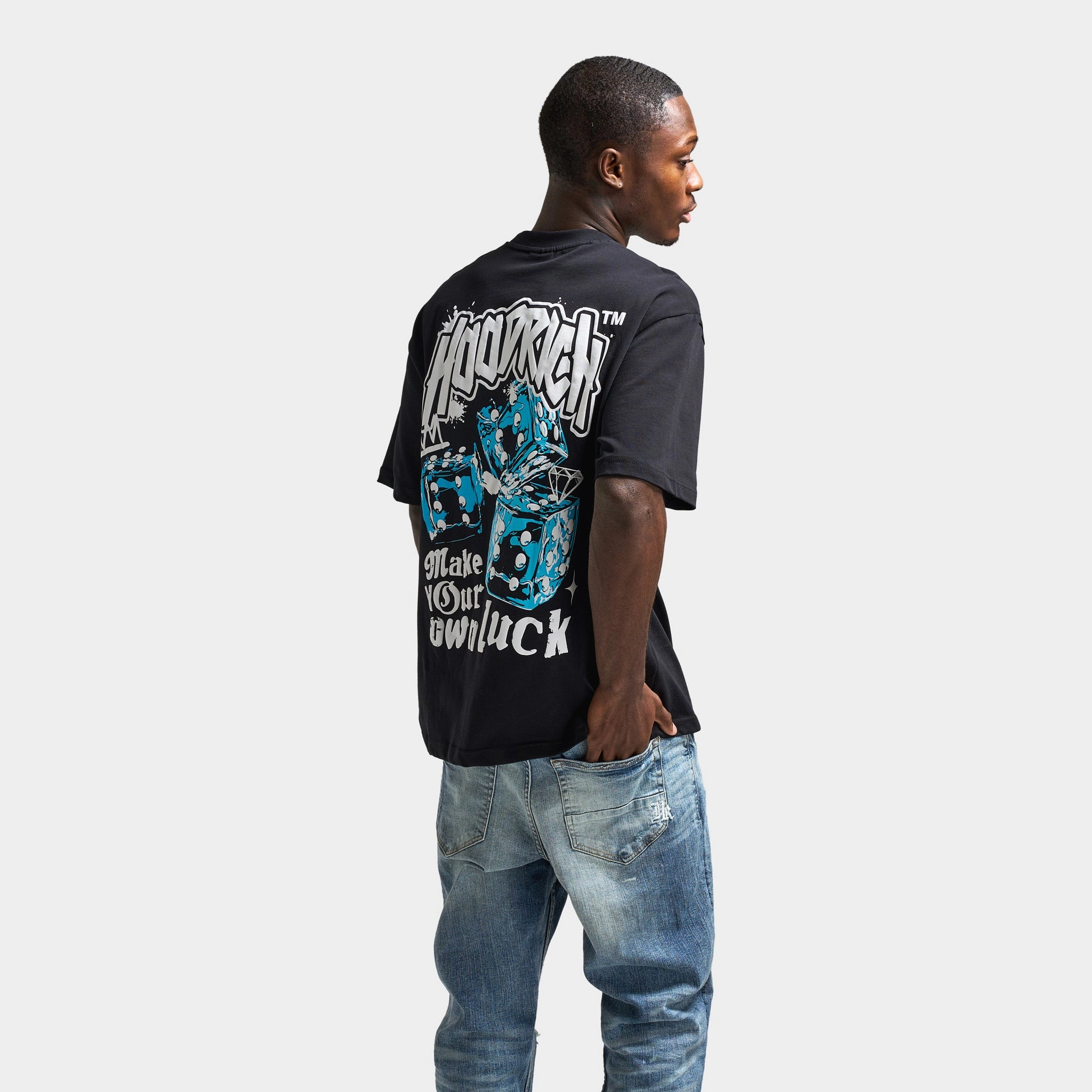 Hoodrich Fortune Oversized Graphic T-Shirt / Black