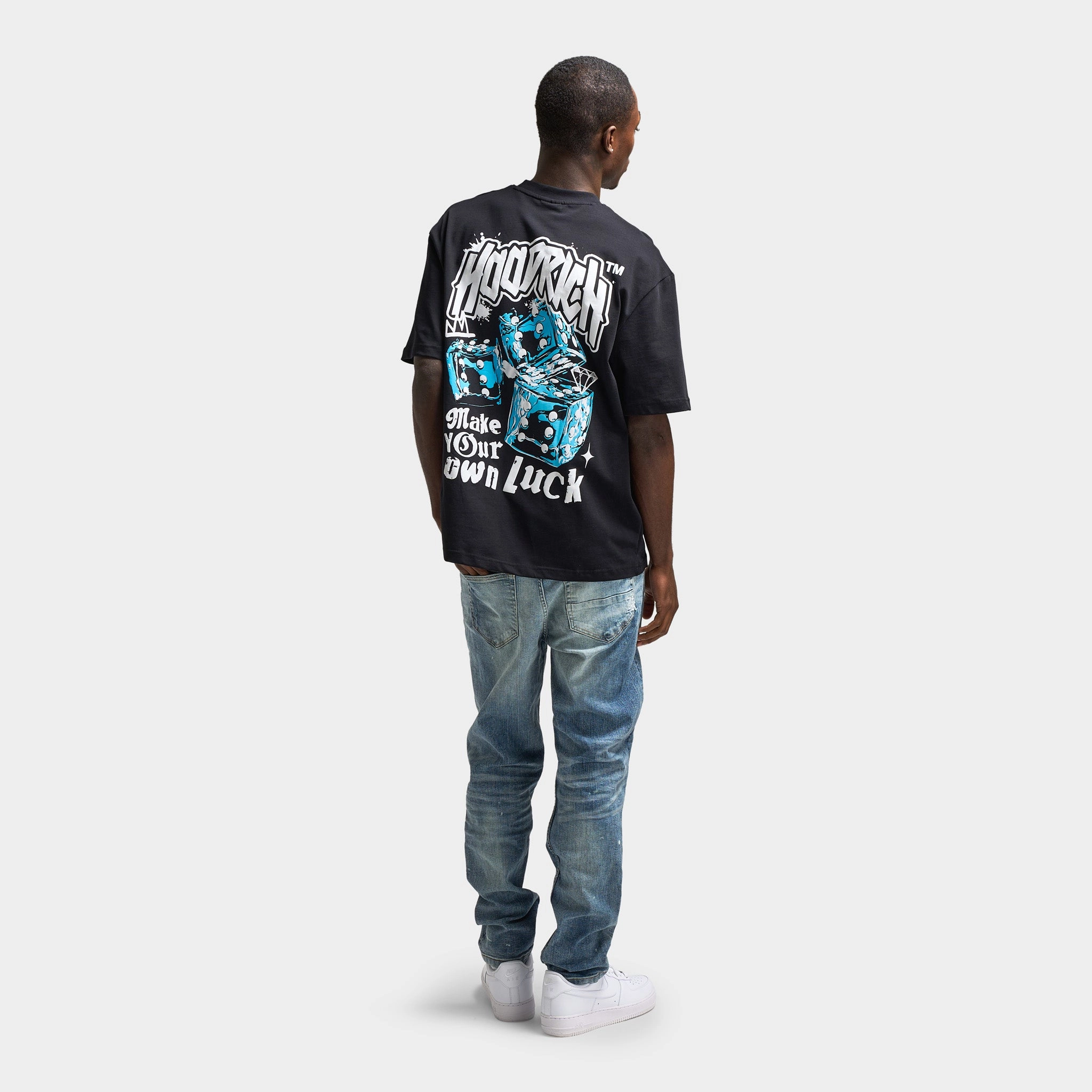 Hoodrich Fortune Oversized Graphic T-Shirt / Black